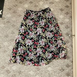 Vintage maxi floral maxi skirt, Size 10